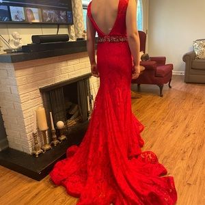 Vintage red lace dress